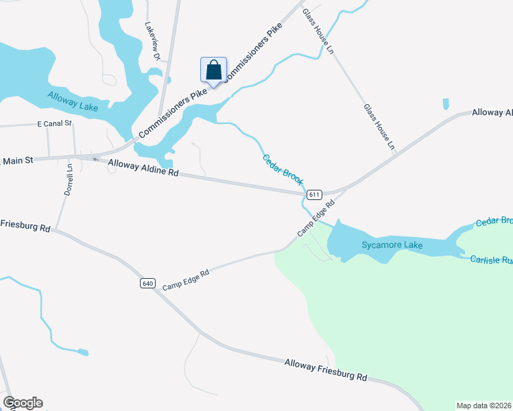 map of restaurants, bars, coffee shops, grocery stores, and more near 97 Alloway Aldine Road in Alloway Township