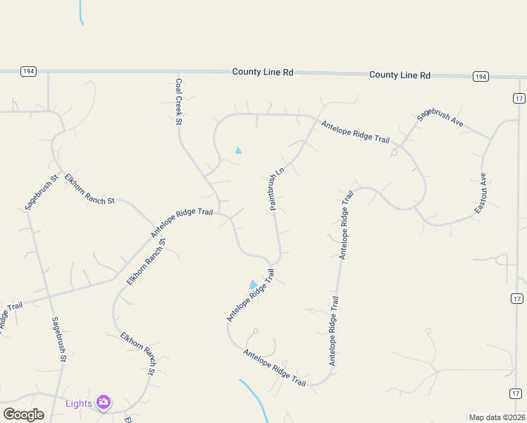 map of restaurants, bars, coffee shops, grocery stores, and more near 3315 Paintbrush Lane in Parker