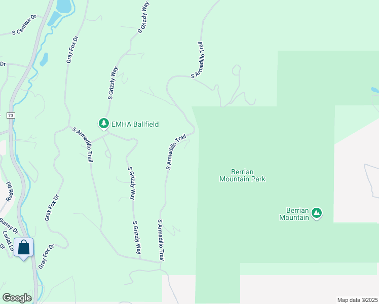 map of restaurants, bars, coffee shops, grocery stores, and more near 8644 South Armadillo Trail in Evergreen