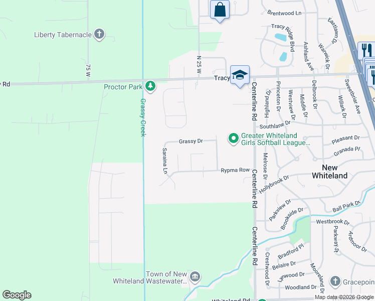 map of restaurants, bars, coffee shops, grocery stores, and more near 612 Morningside Drive in Whiteland