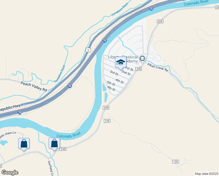 map of restaurants, bars, coffee shops, grocery stores, and more near 6th Street in New Castle