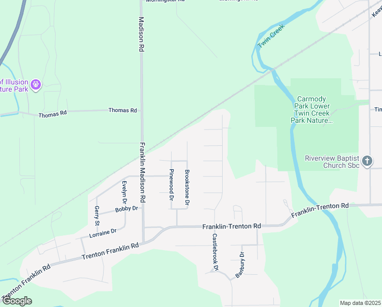 map of restaurants, bars, coffee shops, grocery stores, and more near 7378 Brookstone Drive in Franklin
