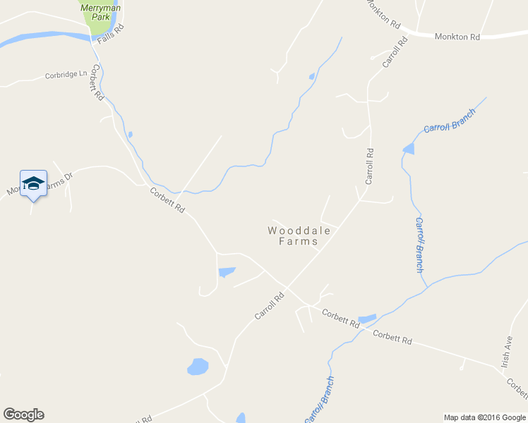 map of restaurants, bars, coffee shops, grocery stores, and more near 15818 Carroll Road in Monkton