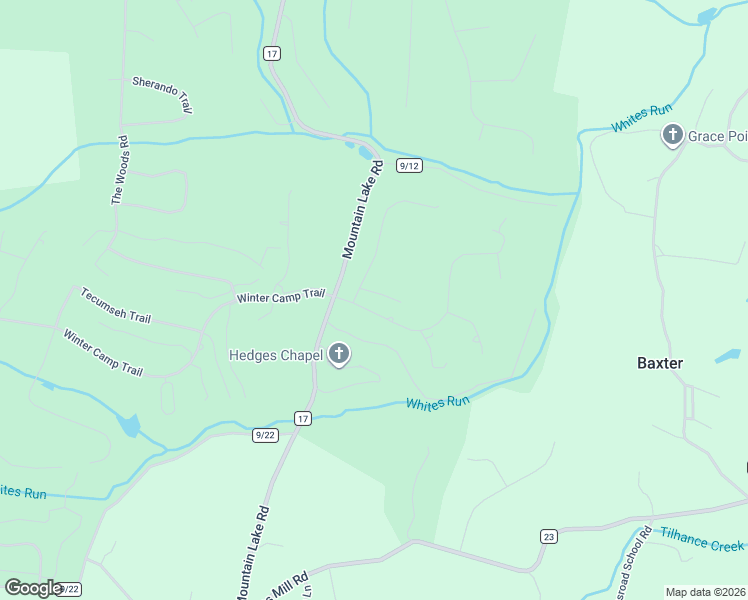 map of restaurants, bars, coffee shops, grocery stores, and more near 496 Winter Camp Trail in Hedgesville