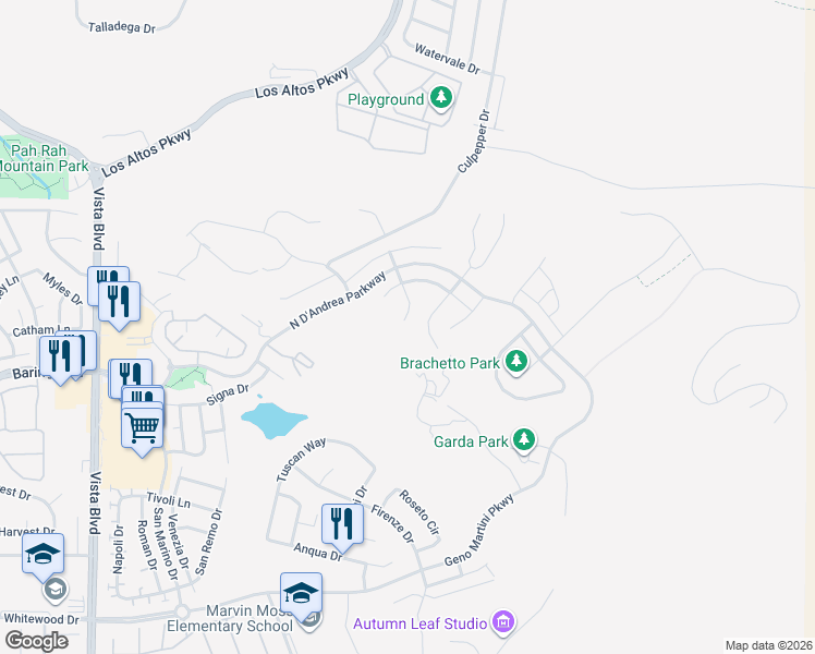 map of restaurants, bars, coffee shops, grocery stores, and more near 3099 Tagus Court in Sparks