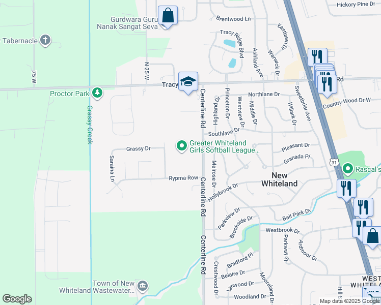 map of restaurants, bars, coffee shops, grocery stores, and more near 700 Sawmill Road in New Whiteland