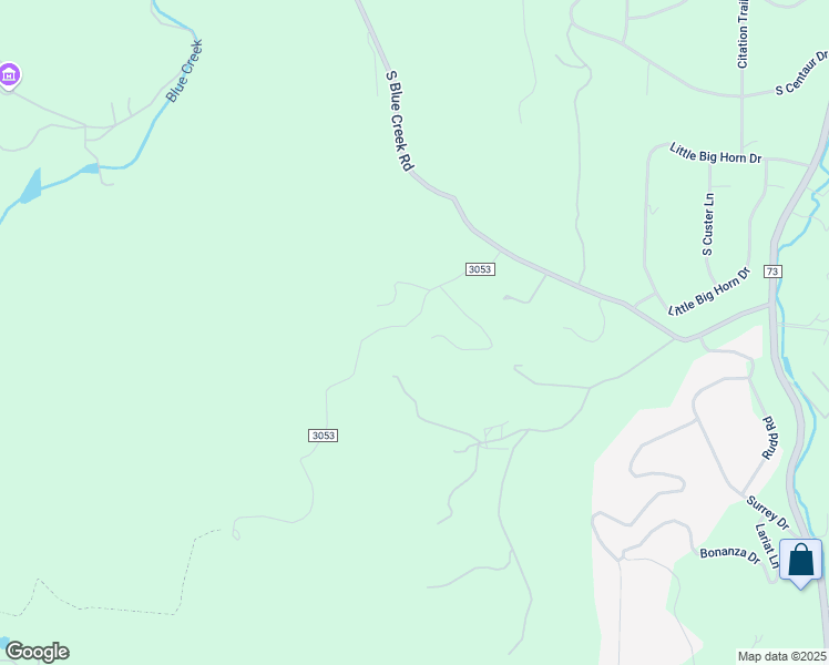 map of restaurants, bars, coffee shops, grocery stores, and more near 8661 South Blue Creek Road in Evergreen