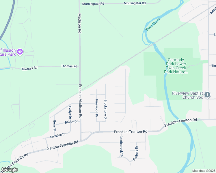 map of restaurants, bars, coffee shops, grocery stores, and more near 7378 Brookstone Drive in Franklin