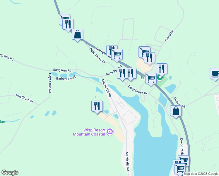 map of restaurants, bars, coffee shops, grocery stores, and more near 107 Marsh Hill Road in McHenry
