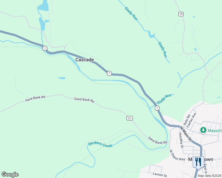 map of restaurants, bars, coffee shops, grocery stores, and more near in Cascade