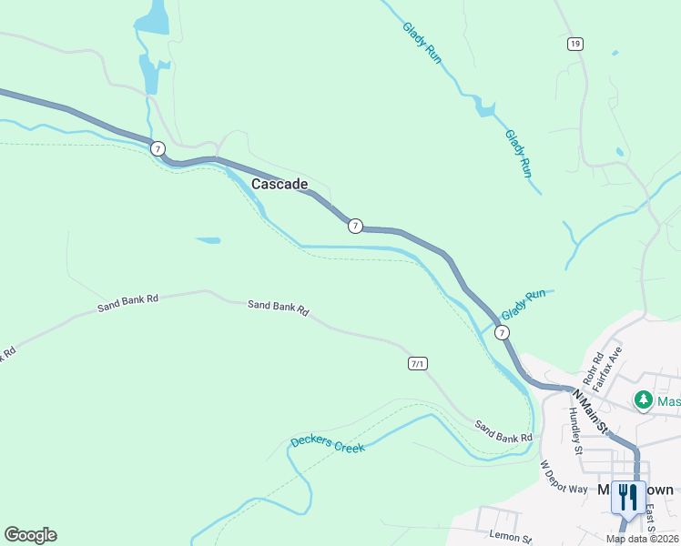 map of restaurants, bars, coffee shops, grocery stores, and more near in Cascade