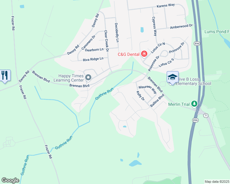 map of restaurants, bars, coffee shops, grocery stores, and more near 81 Wicklow Road in Bear