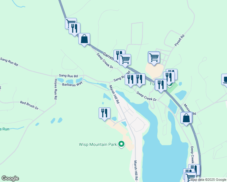 map of restaurants, bars, coffee shops, grocery stores, and more near 7 Marsh Hill Road in McHenry
