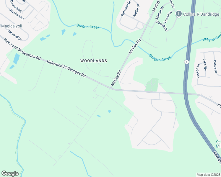 map of restaurants, bars, coffee shops, grocery stores, and more near McCoy Road in New Castle County