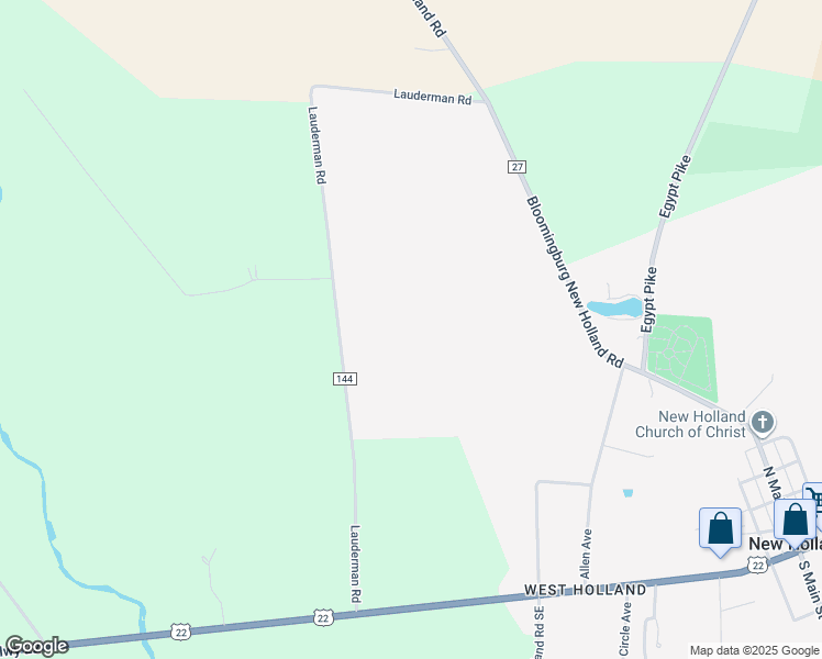 map of restaurants, bars, coffee shops, grocery stores, and more near in New Holland