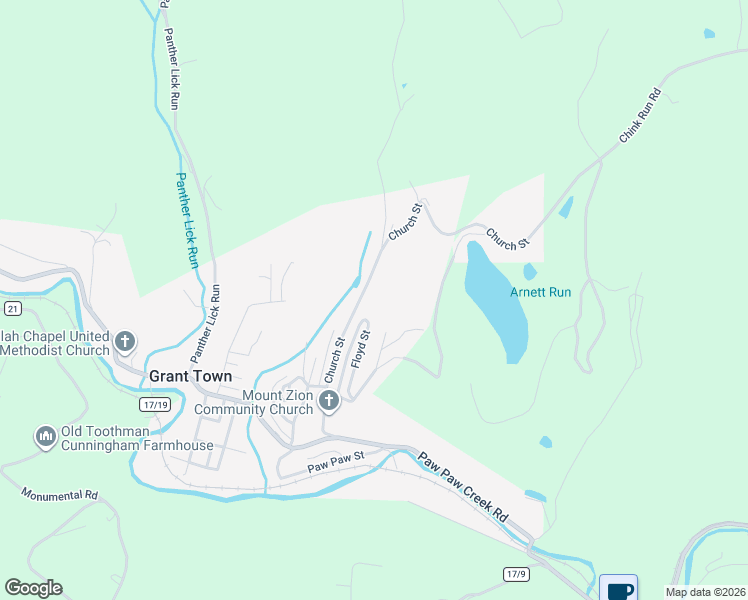 map of restaurants, bars, coffee shops, grocery stores, and more near 370 Church St in Grant Town