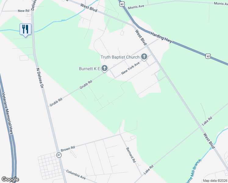 map of restaurants, bars, coffee shops, grocery stores, and more near 87 Delaware Avenue in Newfield
