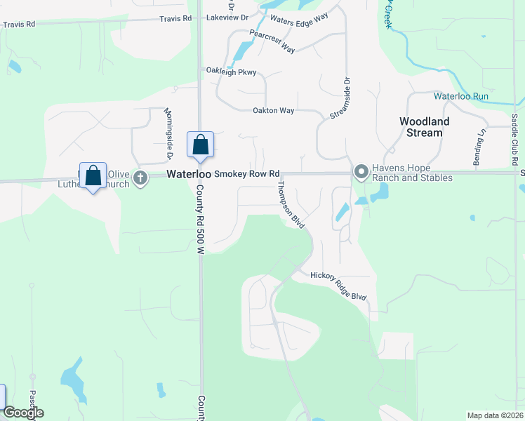 map of restaurants, bars, coffee shops, grocery stores, and more near 4685 Shadow Ridge Boulevard in Greenwood