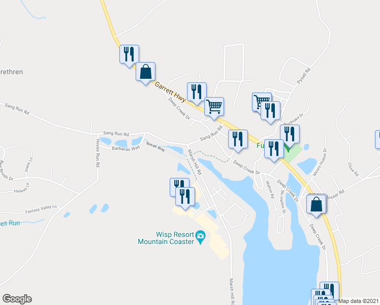 map of restaurants, bars, coffee shops, grocery stores, and more near 7 Marsh Hill Road in McHenry