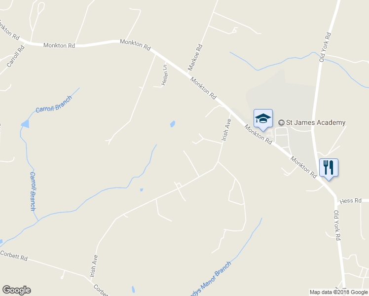 map of restaurants, bars, coffee shops, grocery stores, and more near 15860 Irish Avenue in Monkton