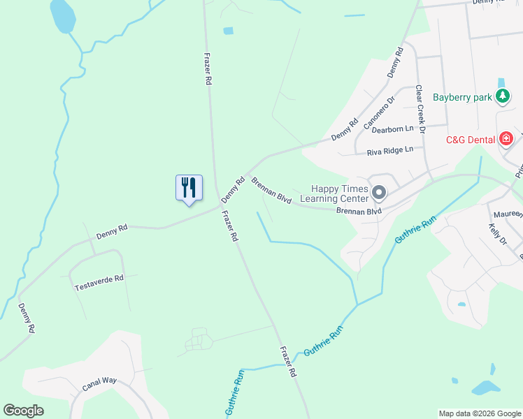 map of restaurants, bars, coffee shops, grocery stores, and more near 10 Meghan Lane in Bear