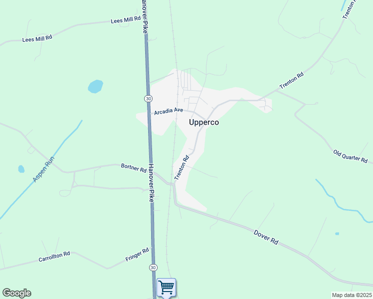 map of restaurants, bars, coffee shops, grocery stores, and more near 15902 Trenton Road in Upperco