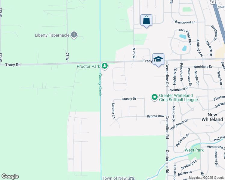 map of restaurants, bars, coffee shops, grocery stores, and more near 955 Nicole Way in Whiteland