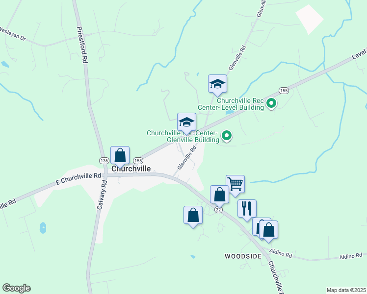 map of restaurants, bars, coffee shops, grocery stores, and more near 2935 Level Road in Churchville