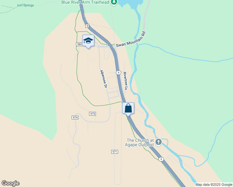 map of restaurants, bars, coffee shops, grocery stores, and more near 9 Zoe Court in Breckenridge