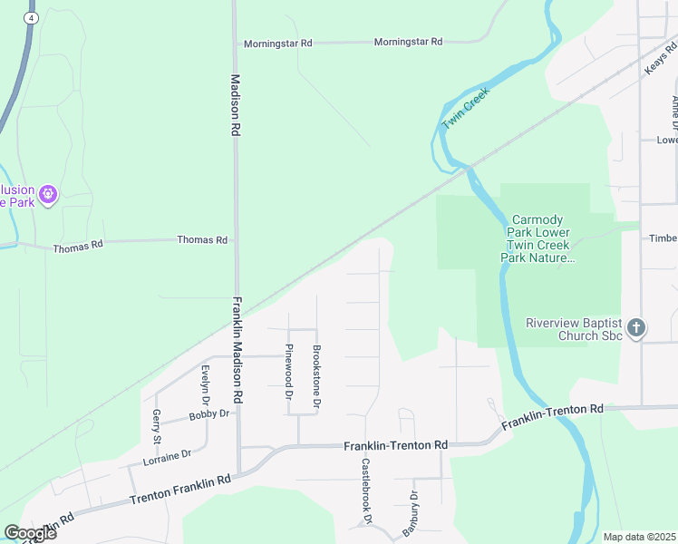 map of restaurants, bars, coffee shops, grocery stores, and more near 8713 Windsong Court in Franklin