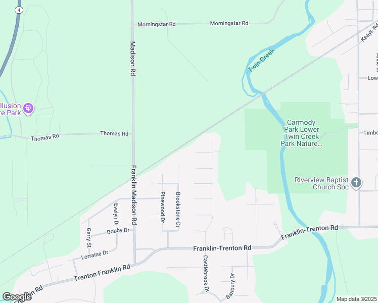 map of restaurants, bars, coffee shops, grocery stores, and more near 8713 Windsong Court in Franklin