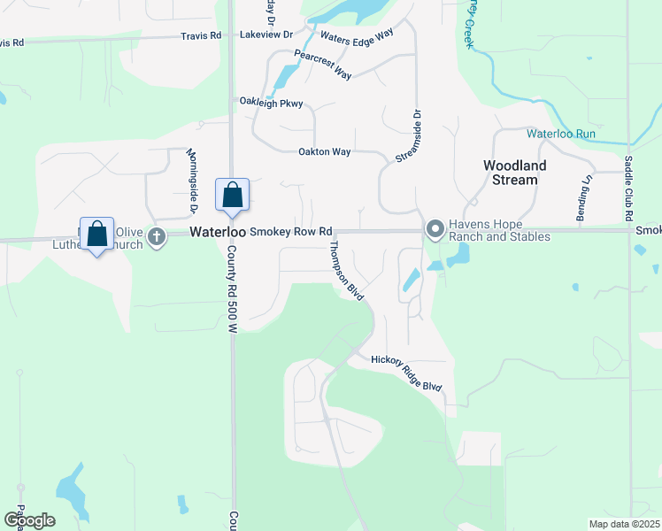 map of restaurants, bars, coffee shops, grocery stores, and more near 4648 Shadow Ridge Boulevard in Greenwood