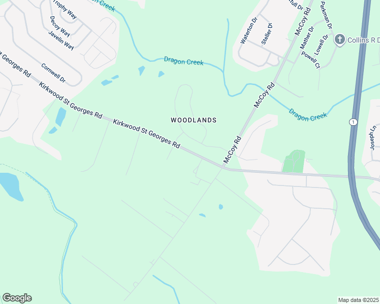 map of restaurants, bars, coffee shops, grocery stores, and more near Kirkwood Saint Georges Road in New Castle County