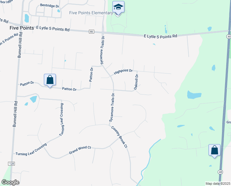 map of restaurants, bars, coffee shops, grocery stores, and more near 8552 Sycamore Trails Drive in Springboro