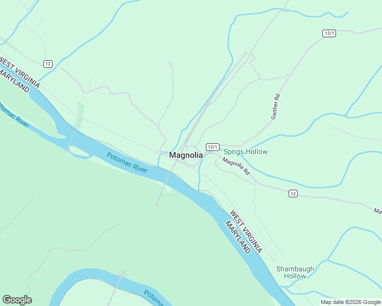 map of restaurants, bars, coffee shops, grocery stores, and more near 6870 Magnolia Road in Great Cacapon