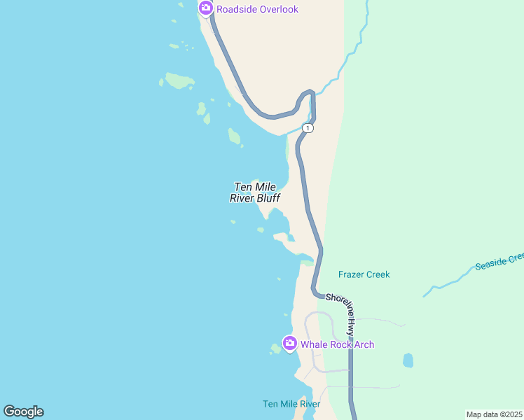 map of restaurants, bars, coffee shops, grocery stores, and more near 30290 California 1 in Fort Bragg