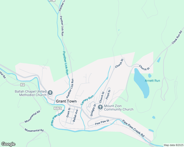 map of restaurants, bars, coffee shops, grocery stores, and more near 90 View Avenue Extension in Rivesville