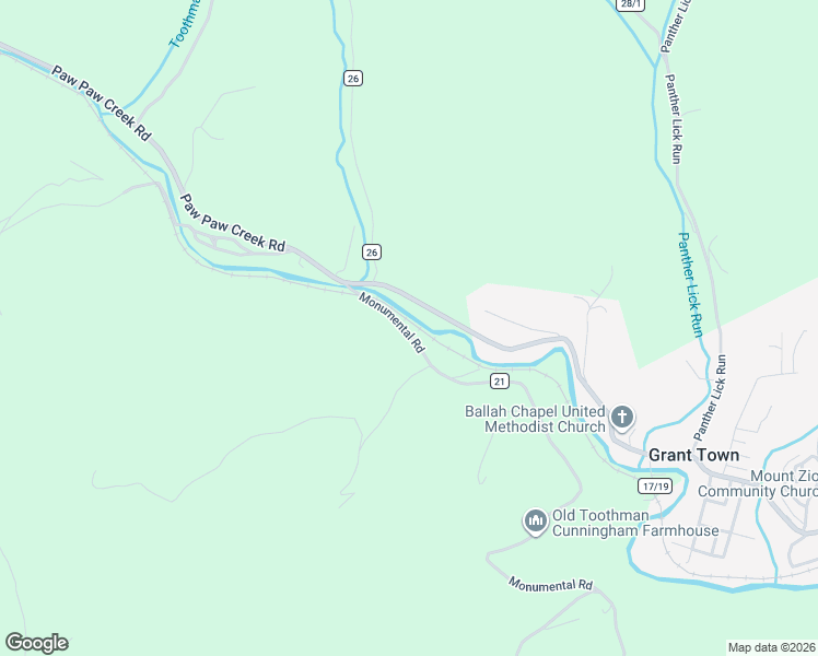 map of restaurants, bars, coffee shops, grocery stores, and more near 1032 Main Street in Rivesville