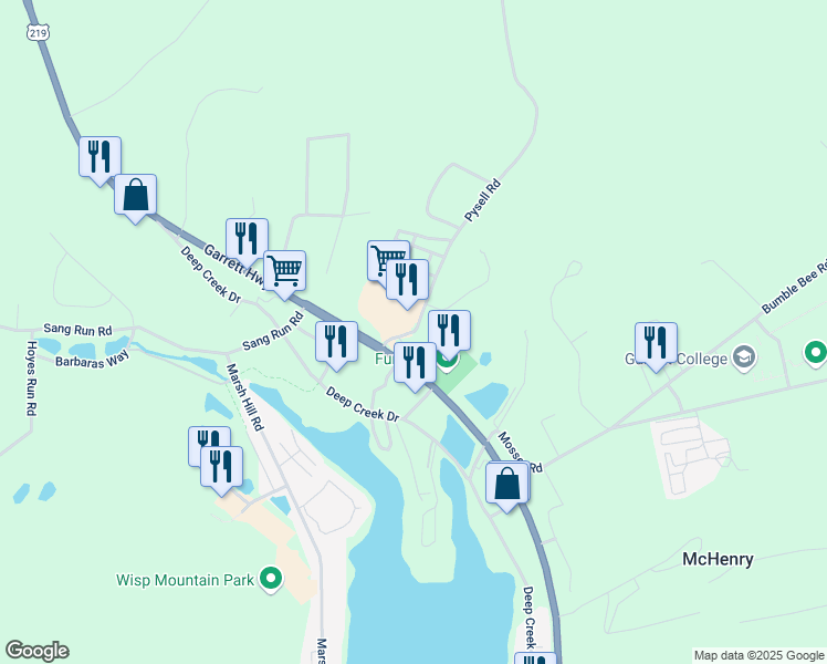 map of restaurants, bars, coffee shops, grocery stores, and more near 91 Pysell Road in McHenry