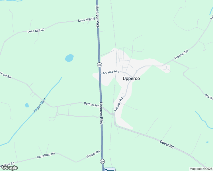 map of restaurants, bars, coffee shops, grocery stores, and more near 15929 Hanover Pike in Upperco