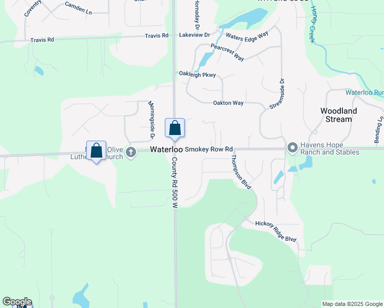 map of restaurants, bars, coffee shops, grocery stores, and more near 4980 West Smokey Row Road in Greenwood
