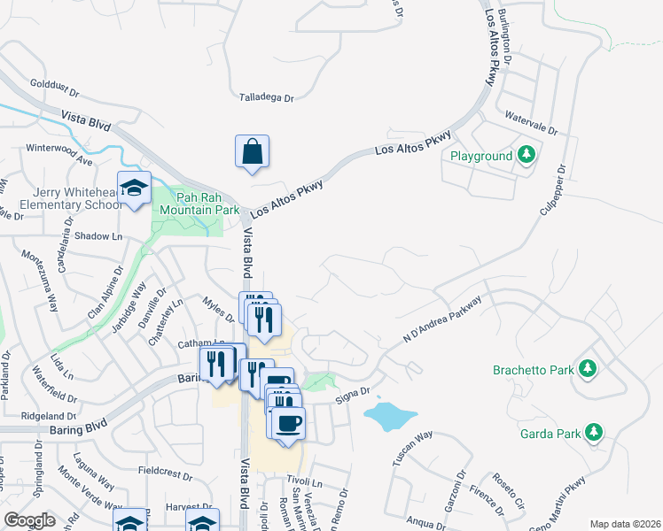 map of restaurants, bars, coffee shops, grocery stores, and more near 2201 Isabella Drive in Sparks