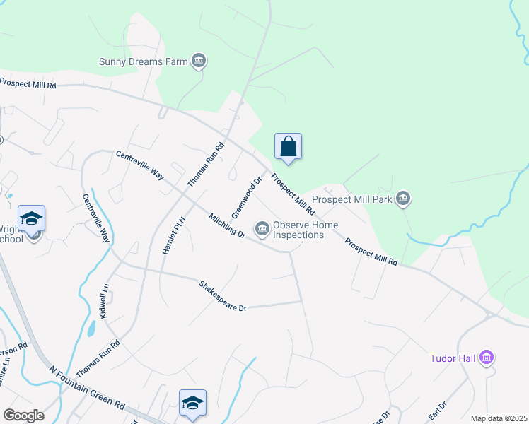 map of restaurants, bars, coffee shops, grocery stores, and more near 1010 Winfield Drive in Bel Air