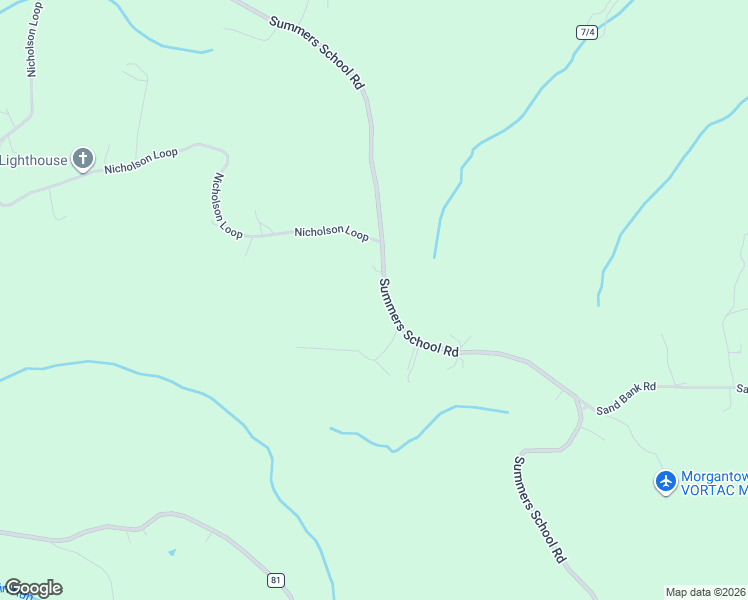 map of restaurants, bars, coffee shops, grocery stores, and more near 2104 Summers School Road in Morgantown