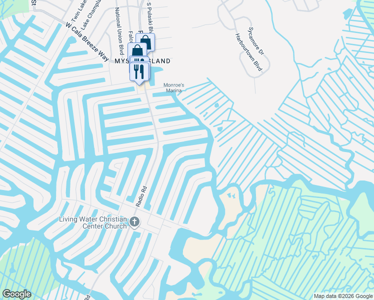 map of restaurants, bars, coffee shops, grocery stores, and more near 165 North Spinnaker Drive in Ocean County