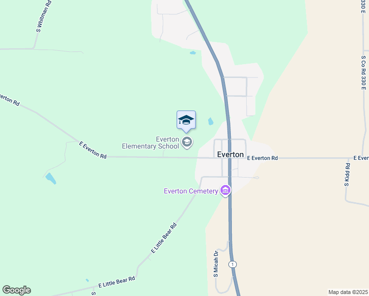 map of restaurants, bars, coffee shops, grocery stores, and more near 2440 East Everton Road in Connersville