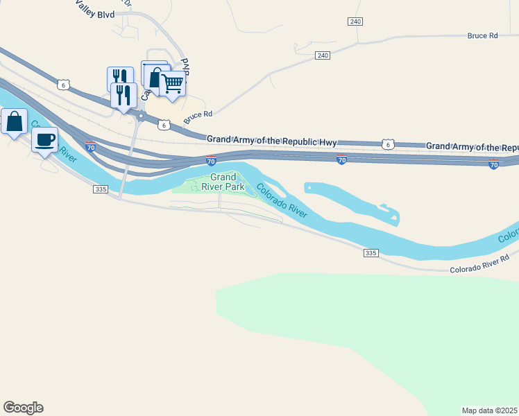 map of restaurants, bars, coffee shops, grocery stores, and more near 599 River View Drive in New Castle