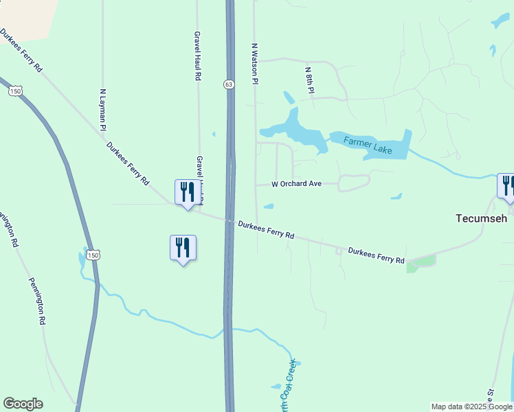 map of restaurants, bars, coffee shops, grocery stores, and more near 7800-8198 N 10th Pl in West Terre Haute