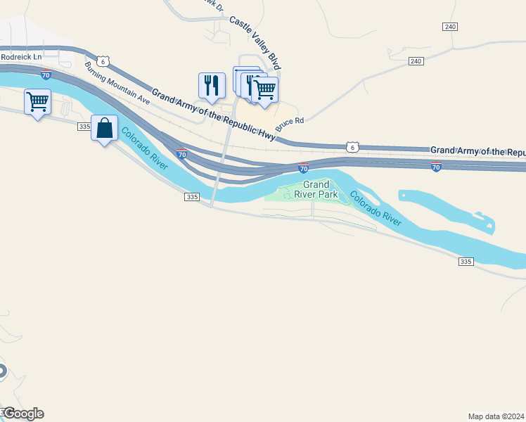 map of restaurants, bars, coffee shops, grocery stores, and more near 315 River View Dr in New Castle