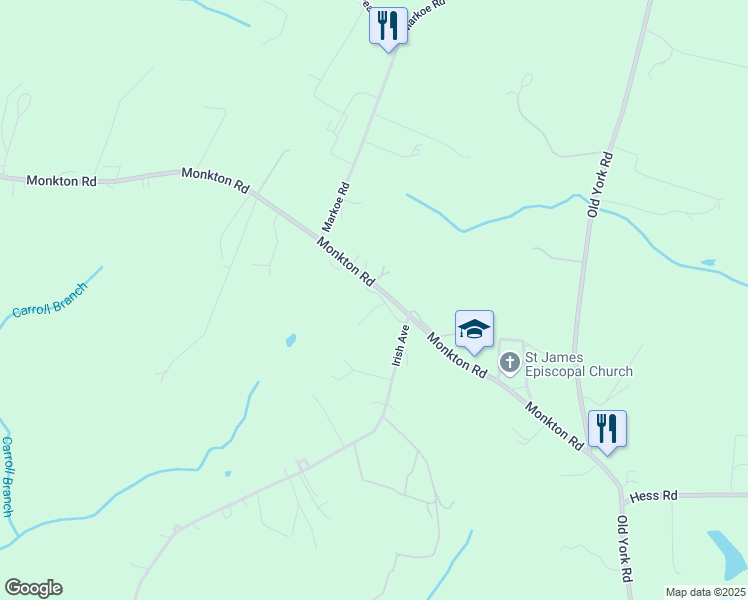 map of restaurants, bars, coffee shops, grocery stores, and more near 2937 Monkton Road in Monkton